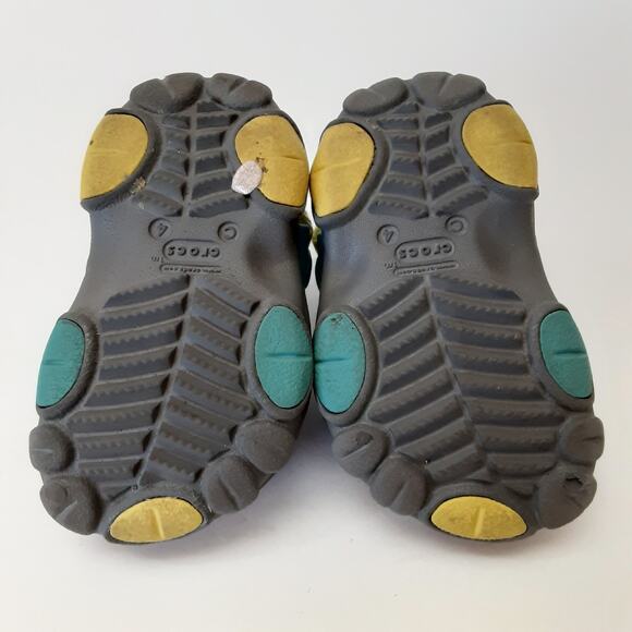 Crocs Clogs All Terrain Kids Water Shoes Gray Back Strap Toddler 4C Summer - Picture 9 of 10